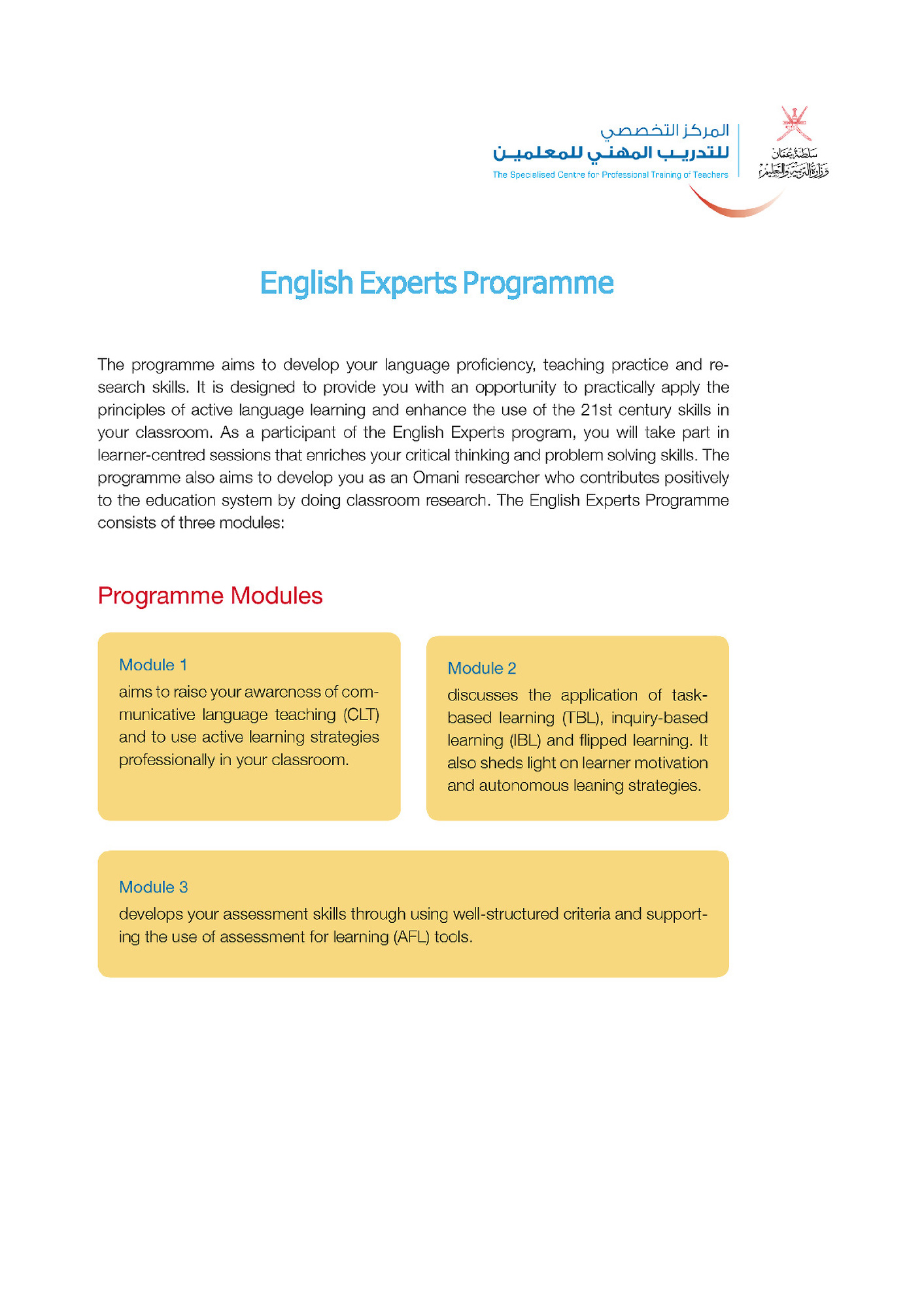 English Experts Programme