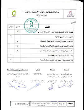 اجراء التخطيط السنوي لتوفير الاحتياجات من الابنية بالوزارة