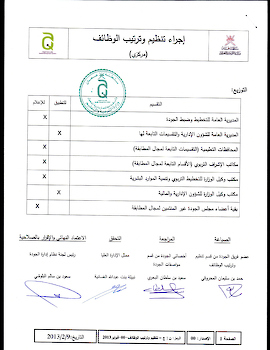 اجراء تنظيم وترتيب الوظائف بالوزارة